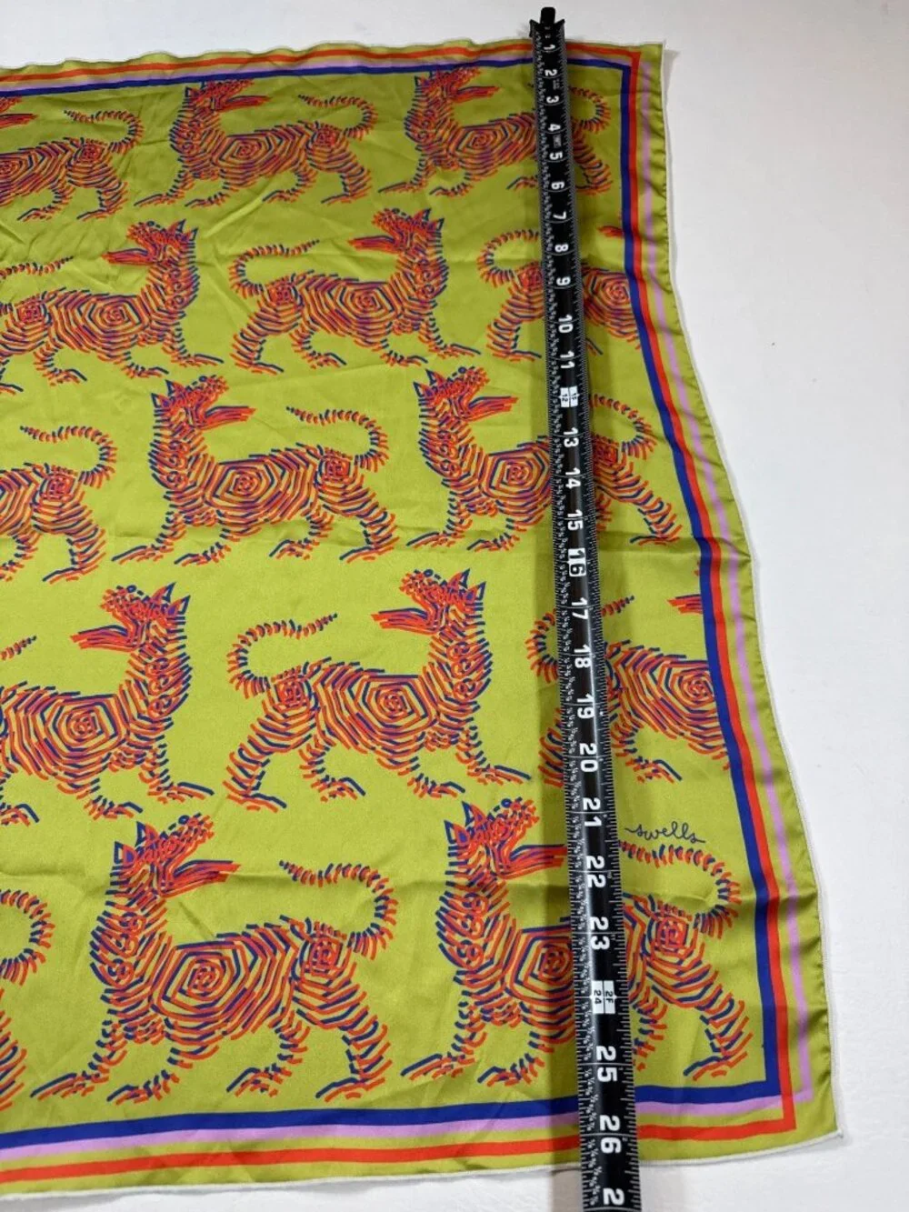 Swells Colorful Graphic tiger cat Silk Scarf Abstract Design 22